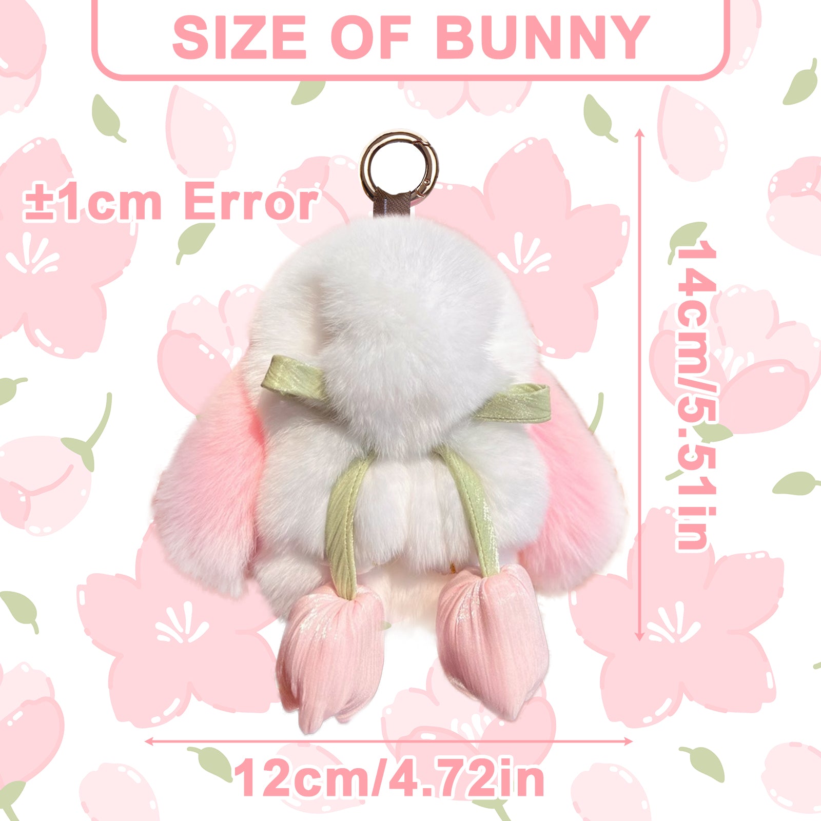 Bunny Lulu Keychain with Tin & Bag Soft Cute Plush Fluffy Tulip Bunnylulu Keychain with Optional Tin and Bag