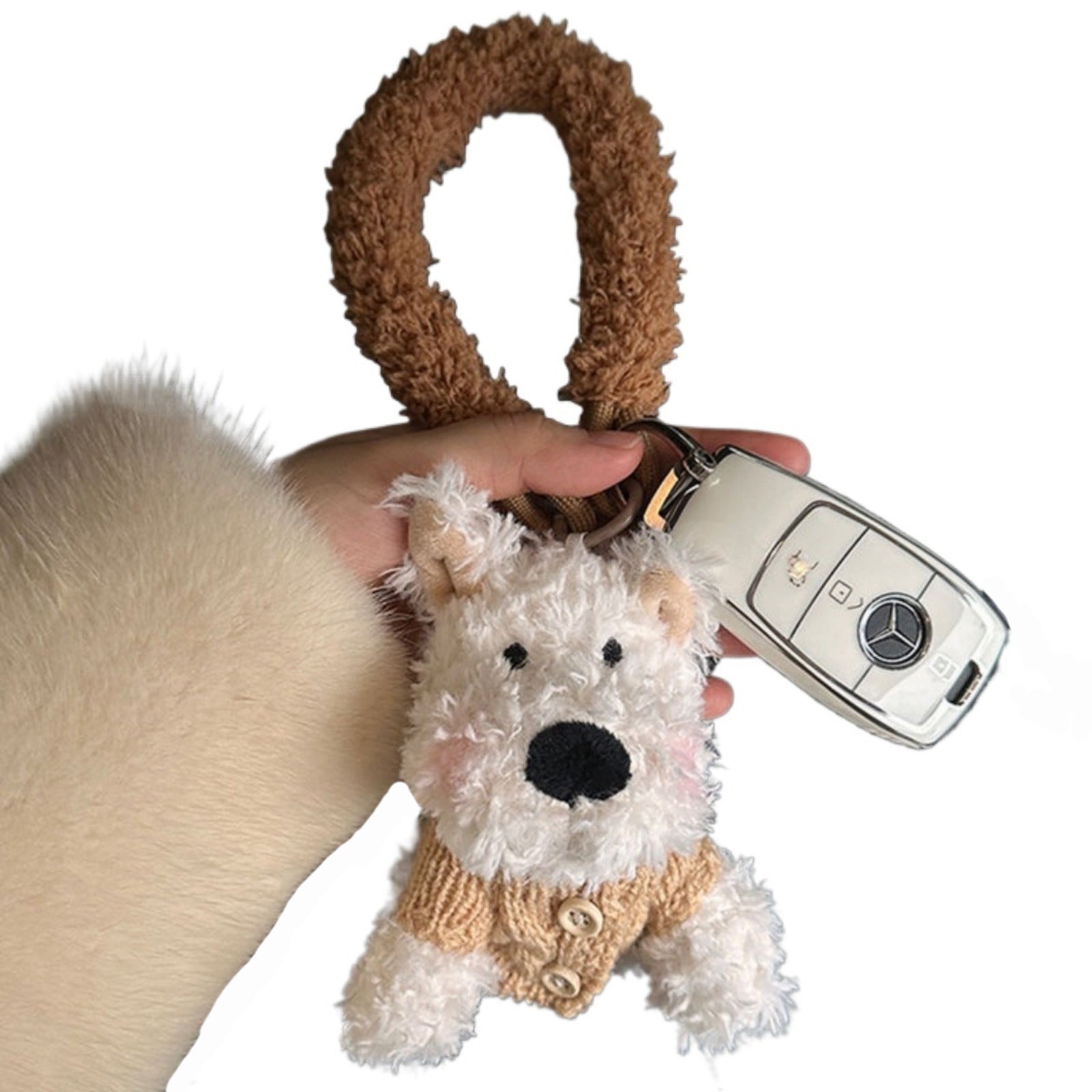 West Highland Dog Keychain Cute Plush Soft Adorable Keyring Key Accessory For Key Bag Backpack Ideal For Dog Lovers