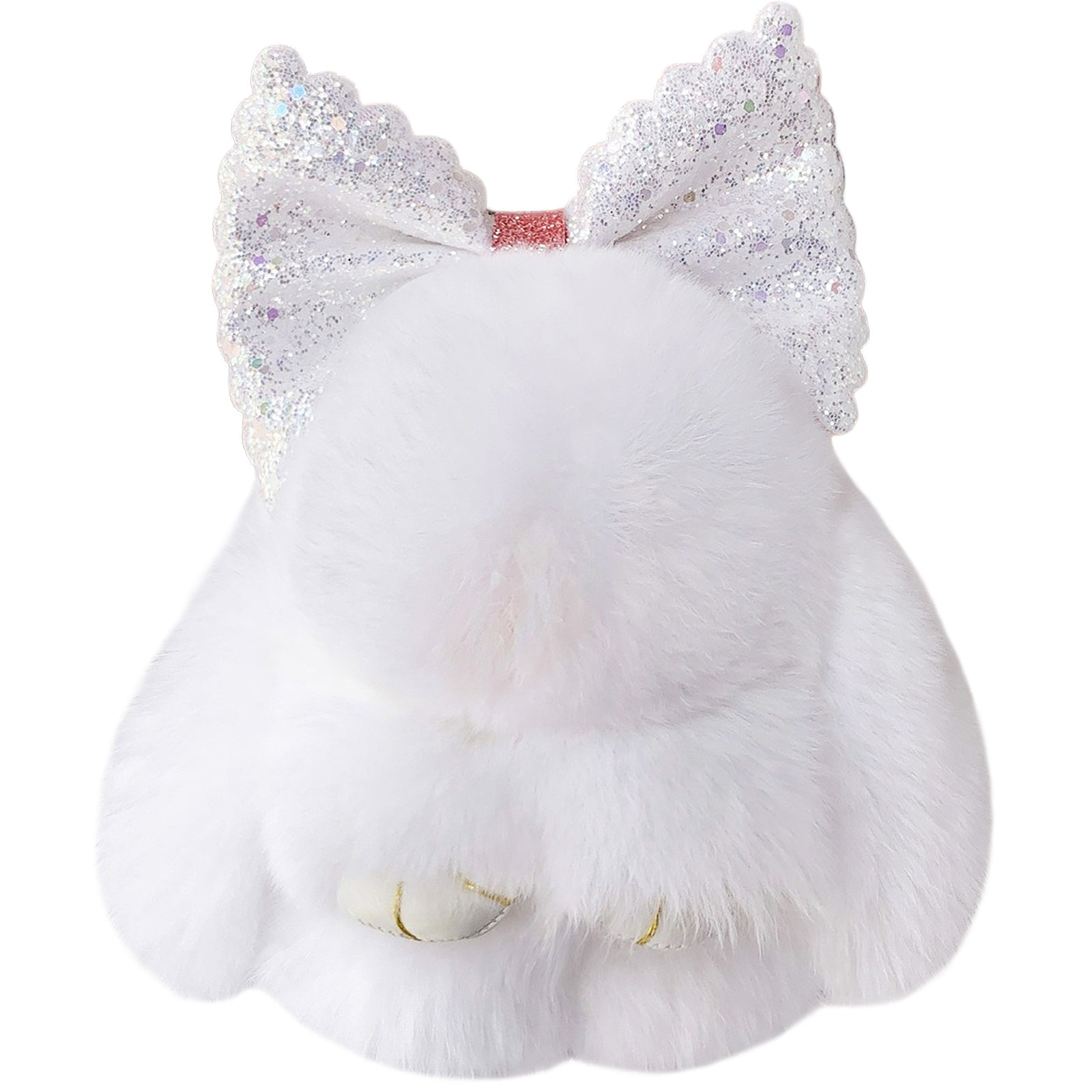 Bunny Lulu Keychain with Sparkly Bow Adorable Cute Stylish Plush Bunny Charm, Ideal for Bags Backpacks Keys & Gifts