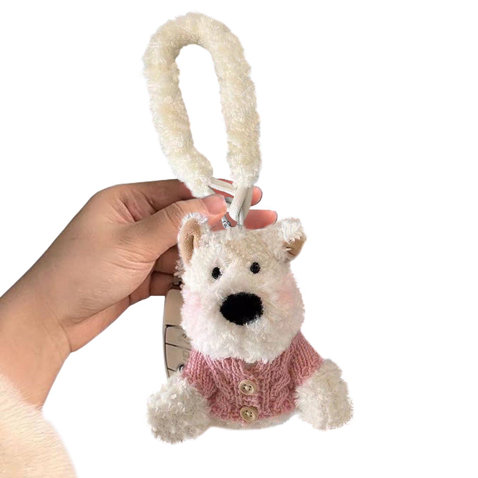 West Highland Dog Keychain Cute Plush Soft Adorable Keyring Key Accessory For Key Bag Backpack Ideal For Dog Lovers