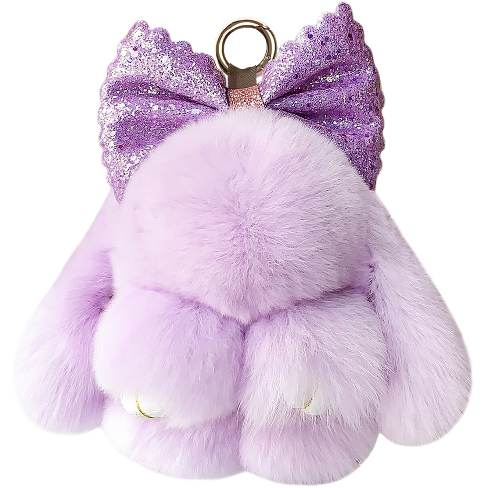 Bunny Lulu Keychain with Sparkly Bow Adorable Cute Stylish Plush Bunny Charm, Ideal for Bags Backpacks Keys & Gifts