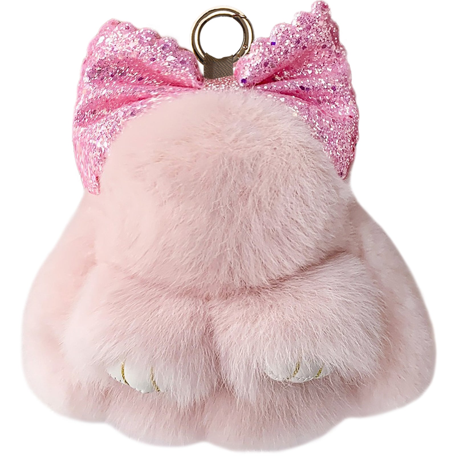 Bunny Lulu Keychain with Sparkly Bow Adorable Cute Stylish Plush Bunny Charm, Ideal for Bags Backpacks Keys & Gifts