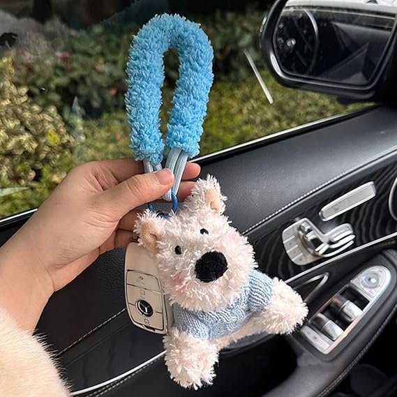 West Highland Dog Keychain Cute Plush Soft Adorable Keyring Key Accessory For Key Bag Backpack Ideal For Dog Lovers