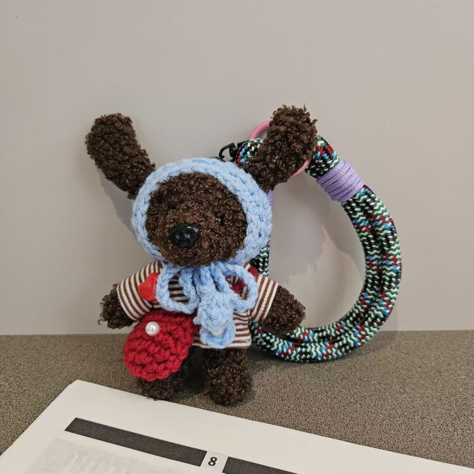 Cute Plush Handmade Bear Keychain with Lanyard Soft, Fluffy Bear Design for Keys, Bags, and More Ideal Gift for Bear Lovers