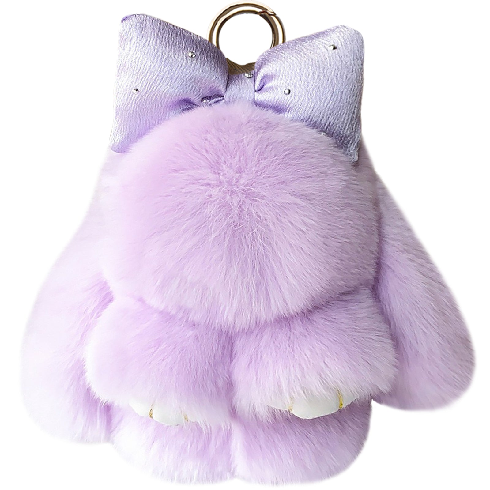 Bunny Lulu Keychain with Bow Cute Soft Plush Bunny Keychain Keyring for Bags, Backpacks & Keys Ideal Gift for Women