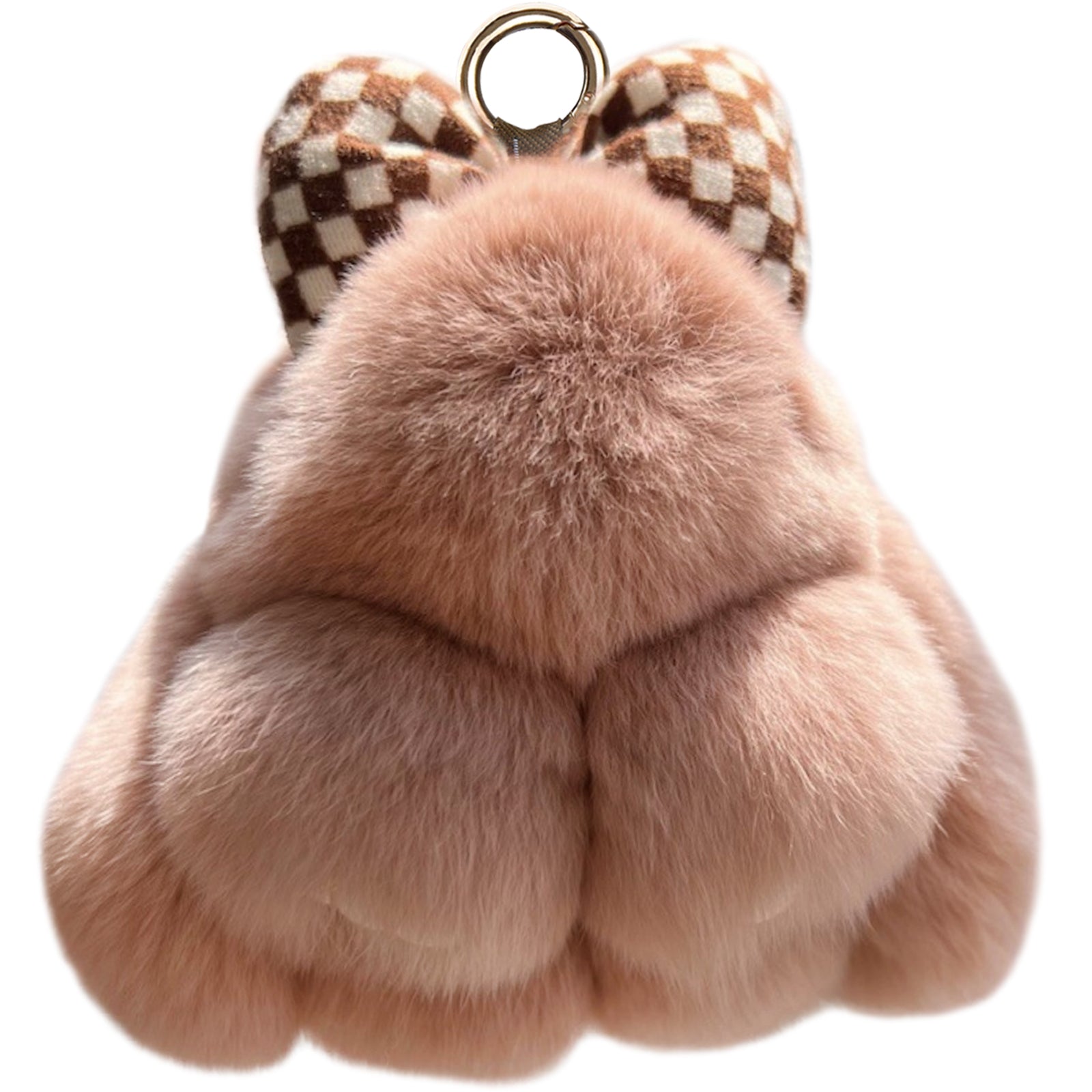 Bunny Lulu Keychain with Tin & Bag Rabbit Fur Bunny Lulu Keychain With Bow for Women Cute Soft Plush Accessory