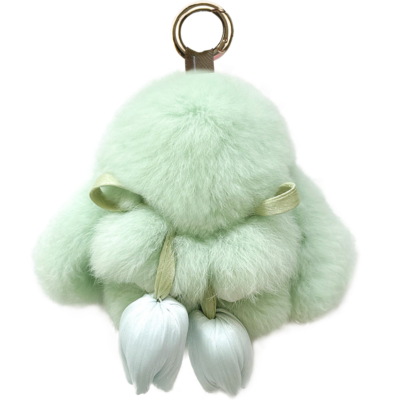 Bunny Lulu Keychain with Tin & Bag Soft Cute Plush Fluffy Tulip Bunnylulu Keychain with Optional Tin and Bag