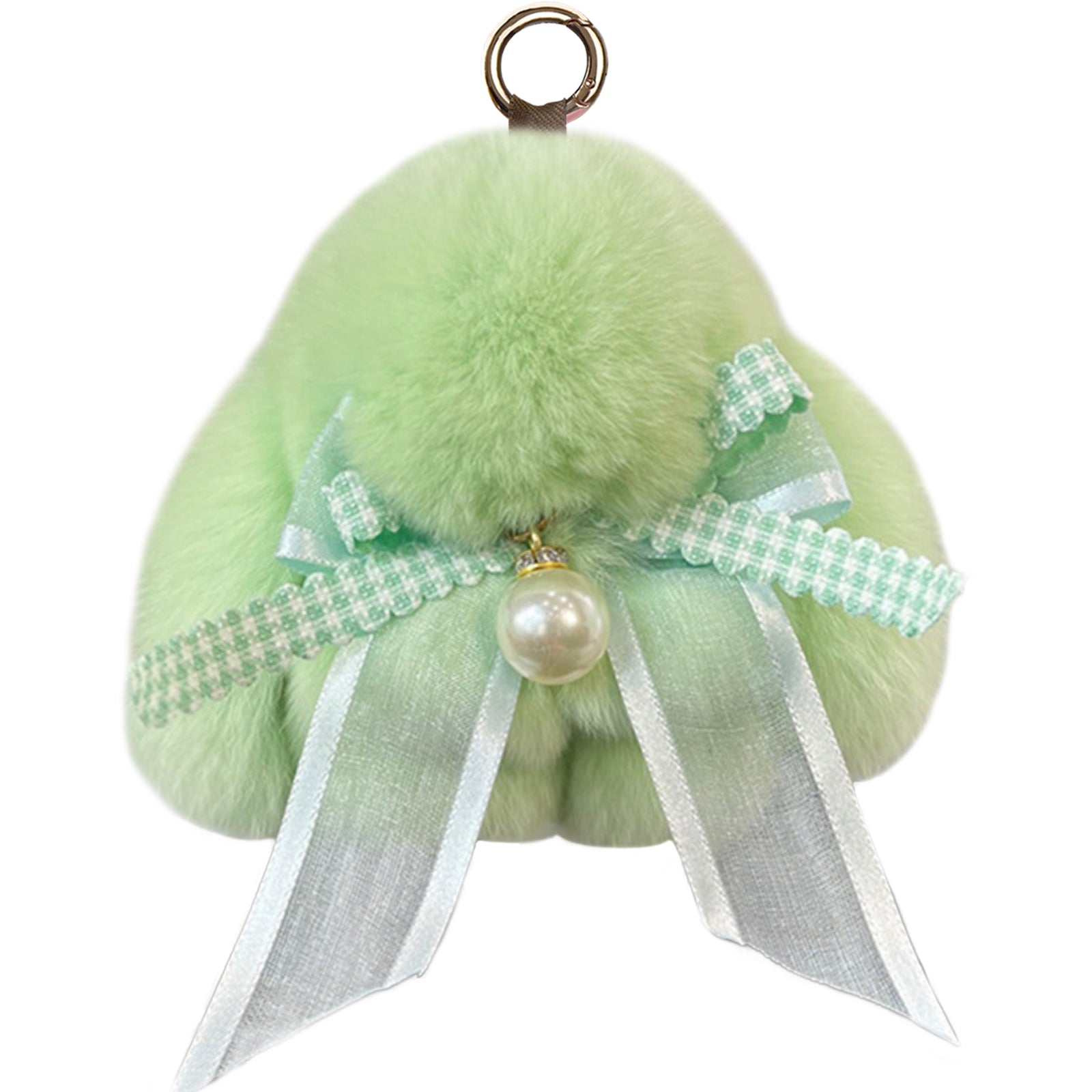 Bunny Lulu Keychain with Tin & Bag Soft Plush Bunny Keychian with Pearl Bow Key Accessory Ideal Choice for Birthday Anniversary & Holiday