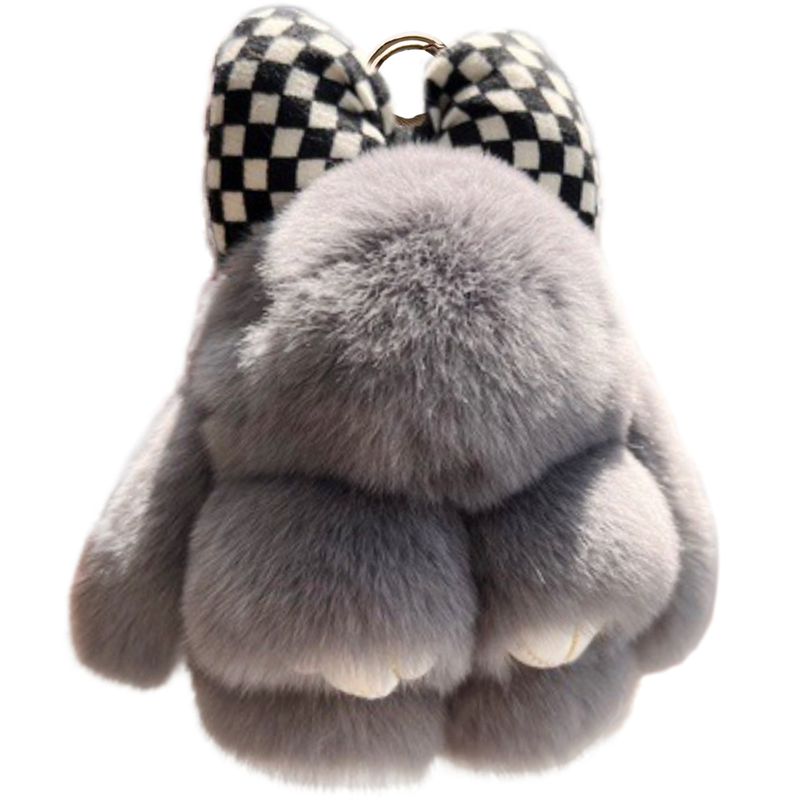 Bunny Lulu Keychain with Tin & Bag Rabbit Fur Bunny Lulu Keychain With Bow for Women Cute Soft Plush Accessory