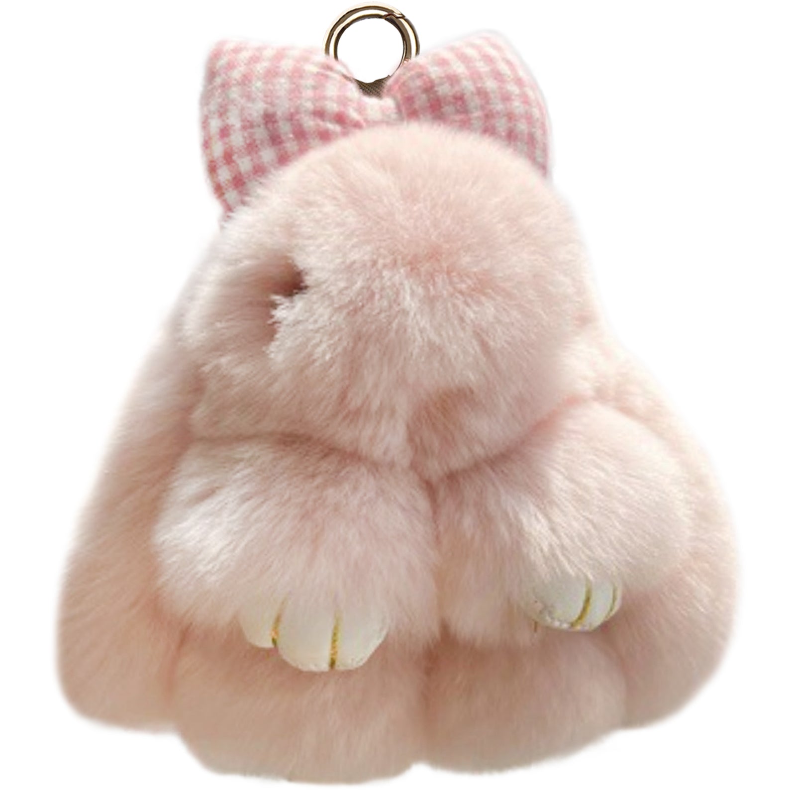 Bunny Lulu Keychain with Tin & Bag Rabbit Fur Bunny Lulu Keychain With Bow for Women Cute Soft Plush Accessory