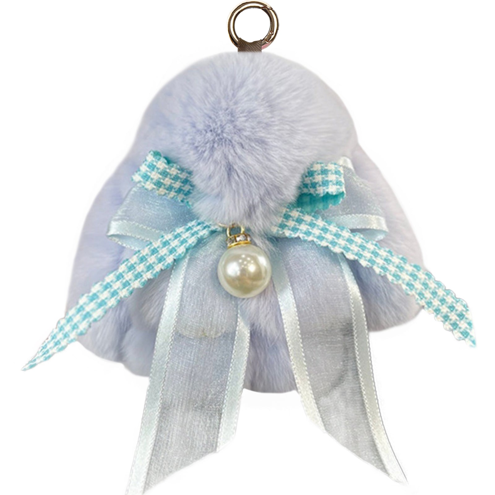 Bunny Lulu Keychain with Tin & Bag Soft Plush Bunny Keychian with Pearl Bow Key Accessory Ideal Choice for Birthday Anniversary & Holiday