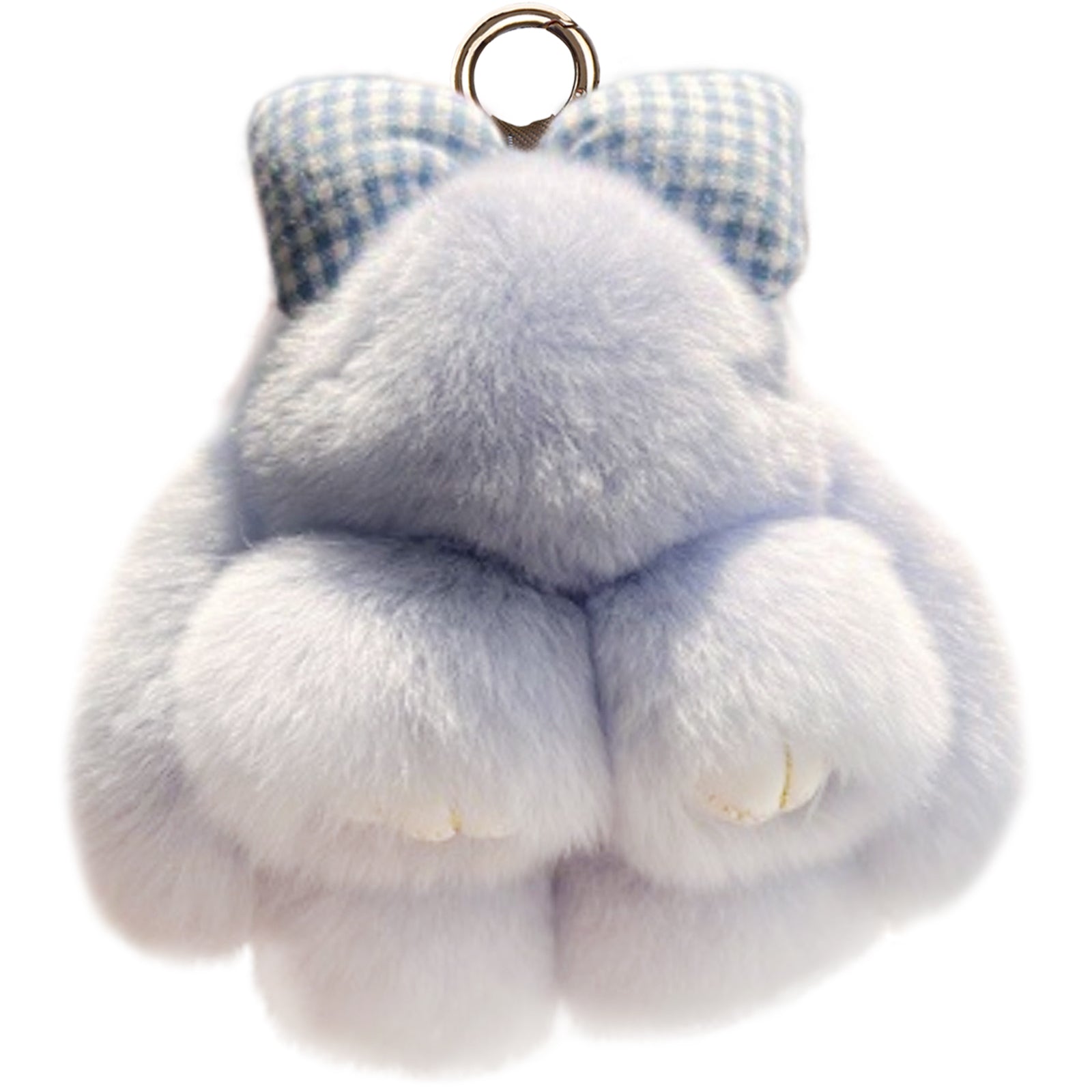 Bunny Lulu Keychain with Tin & Bag Rabbit Fur Bunny Lulu Keychain With Bow for Women Cute Soft Plush Accessory