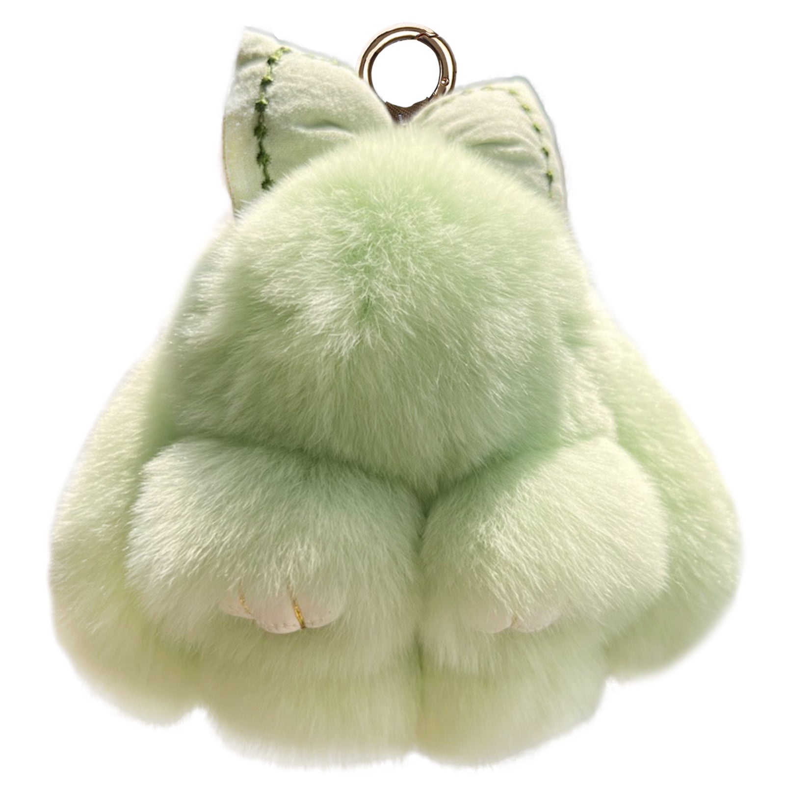 Bunny Lulu Keychain with Tin & Bag Rabbit Fur Bunny Lulu Keychain With Bow for Women Cute Soft Plush Accessory