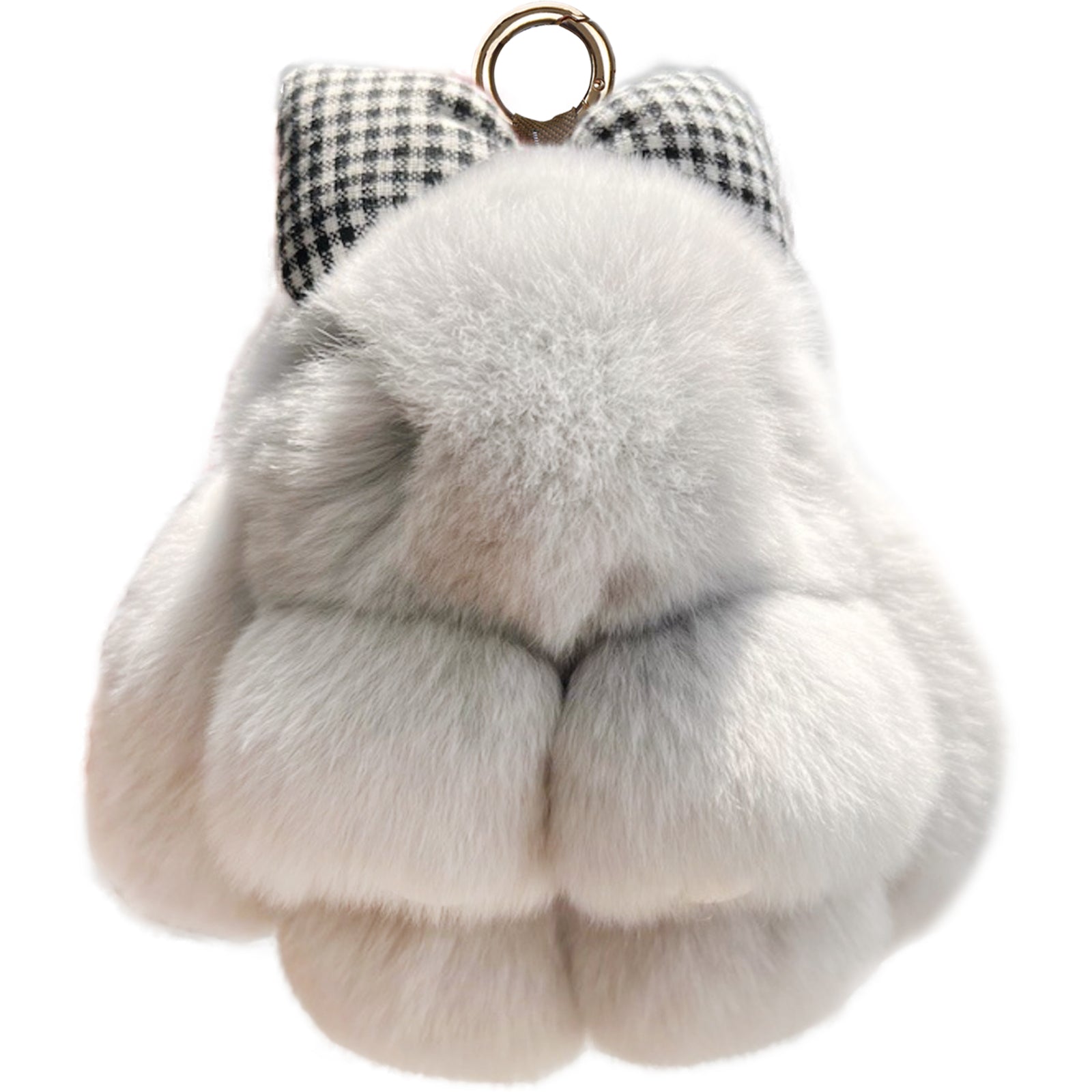 Bunny Lulu Keychain with Tin & Bag Rabbit Fur Bunny Lulu Keychain With Bow for Women Cute Soft Plush Accessory