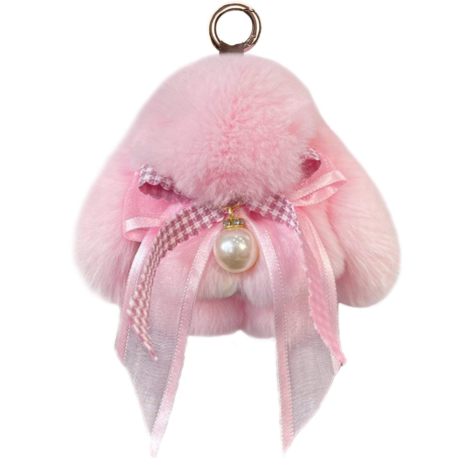 Bunny Lulu Keychain with Tin & Bag Soft Plush Bunny Keychian with Pearl Bow Key Accessory Ideal Choice for Birthday Anniversary & Holiday