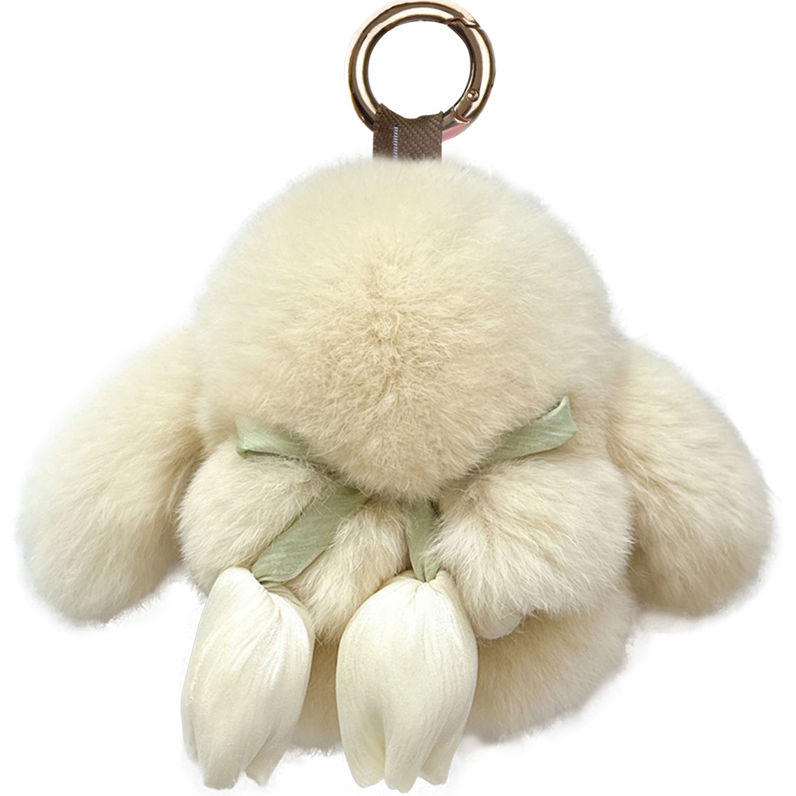 Bunny Lulu Keychain with Tin & Bag Soft Cute Plush Fluffy Tulip Bunnylulu Keychain with Optional Tin and Bag