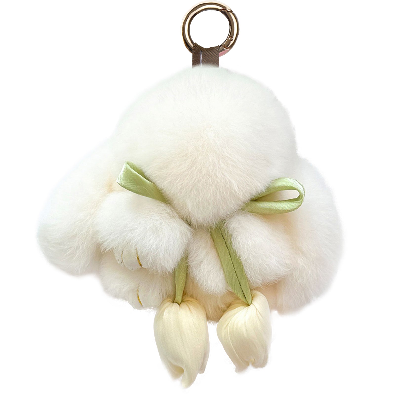 Bunny Lulu Keychain with Tin & Bag Soft Cute Plush Fluffy Tulip Bunnylulu Keychain with Optional Tin and Bag