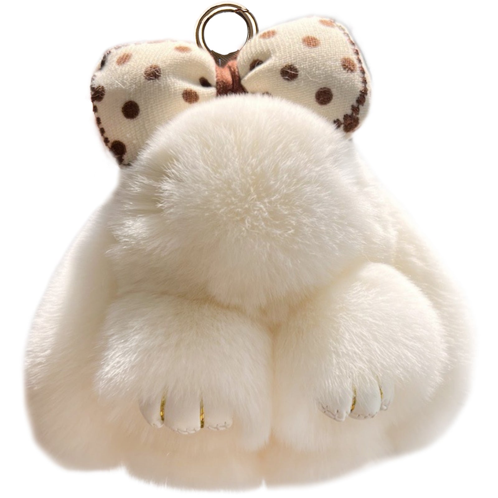 Bunny Lulu Keychain with Tin & Bag Rabbit Fur Bunny Lulu Keychain With Bow for Women Cute Soft Plush Accessory