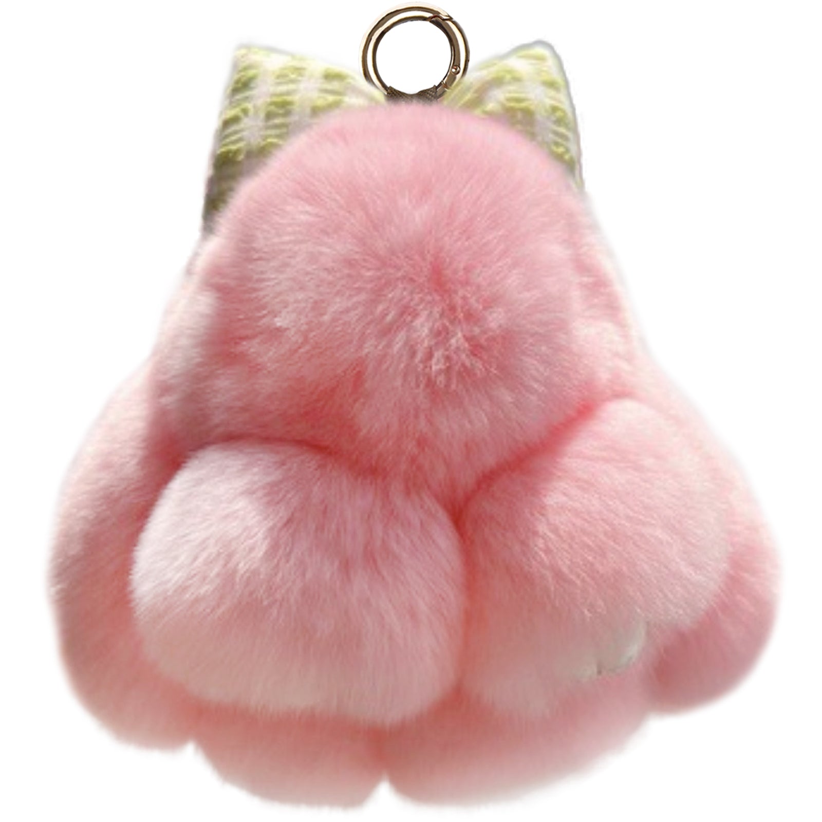 Bunny Lulu Keychain with Tin & Bag Rabbit Fur Bunny Lulu Keychain With Bow for Women Cute Soft Plush Accessory