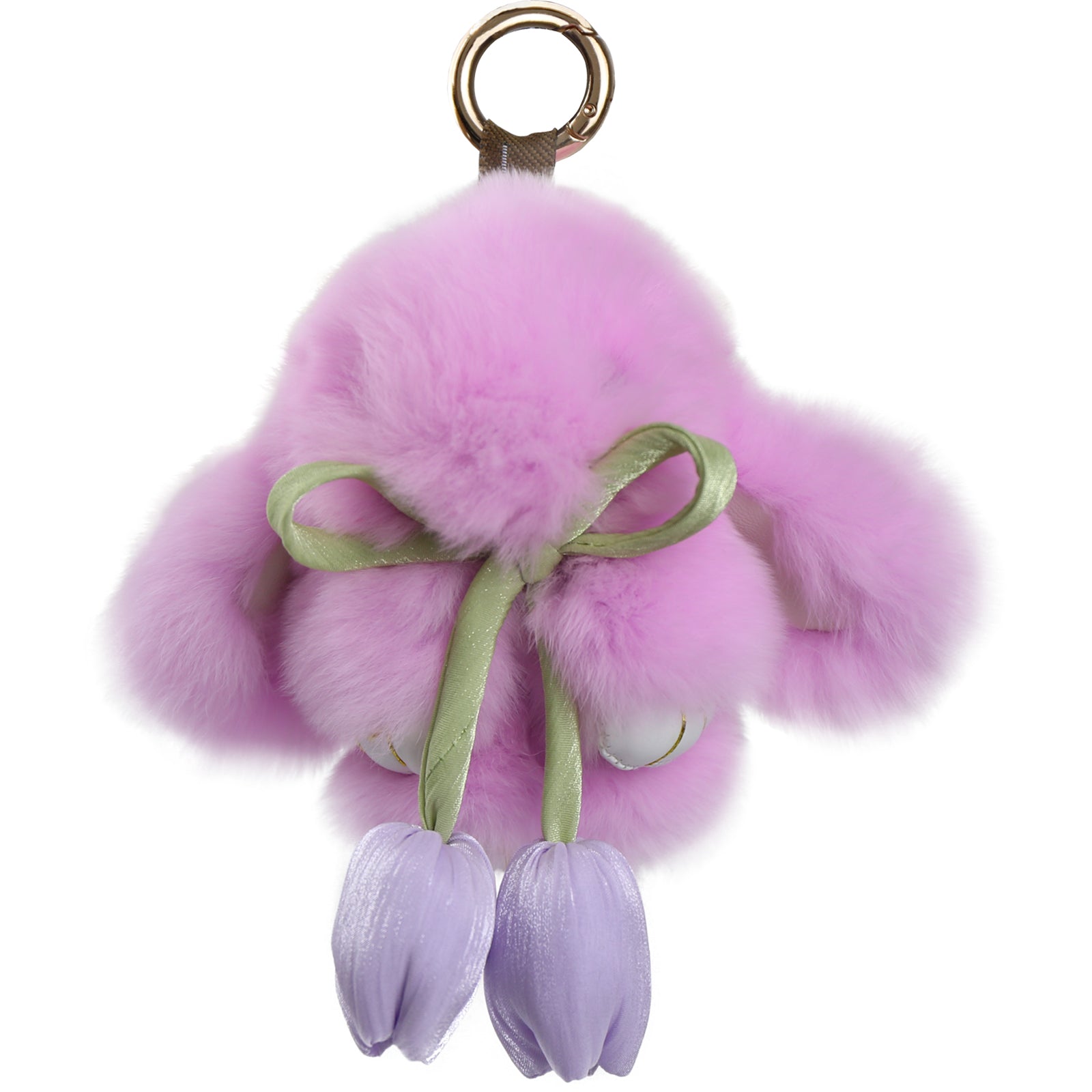 Bunny Lulu Keychain with Tin & Bag Soft Cute Plush Fluffy Tulip Bunnylulu Keychain with Optional Tin and Bag