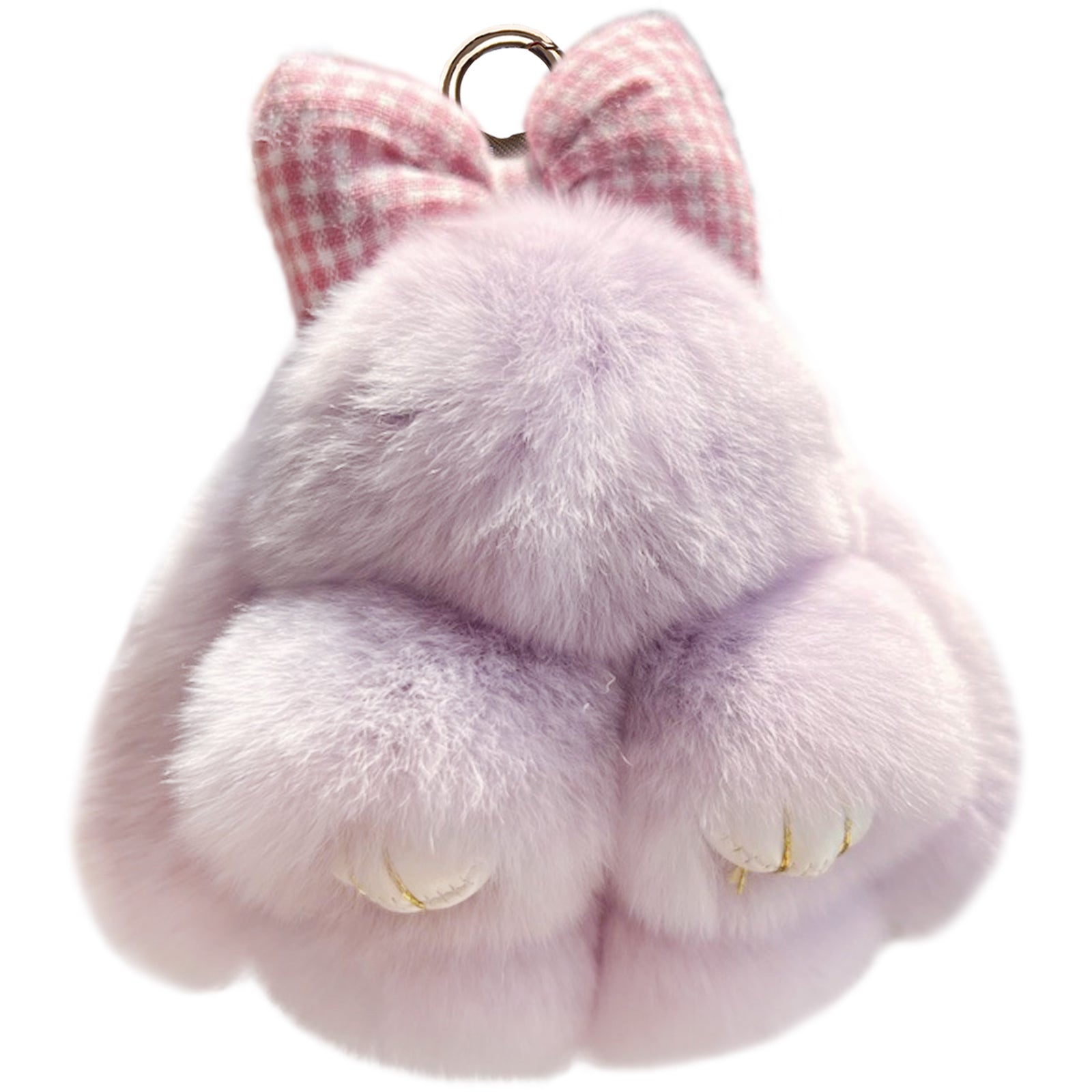 Bunny Lulu Keychain with Tin & Bag Rabbit Fur Bunny Lulu Keychain With Bow for Women Cute Soft Plush Accessory