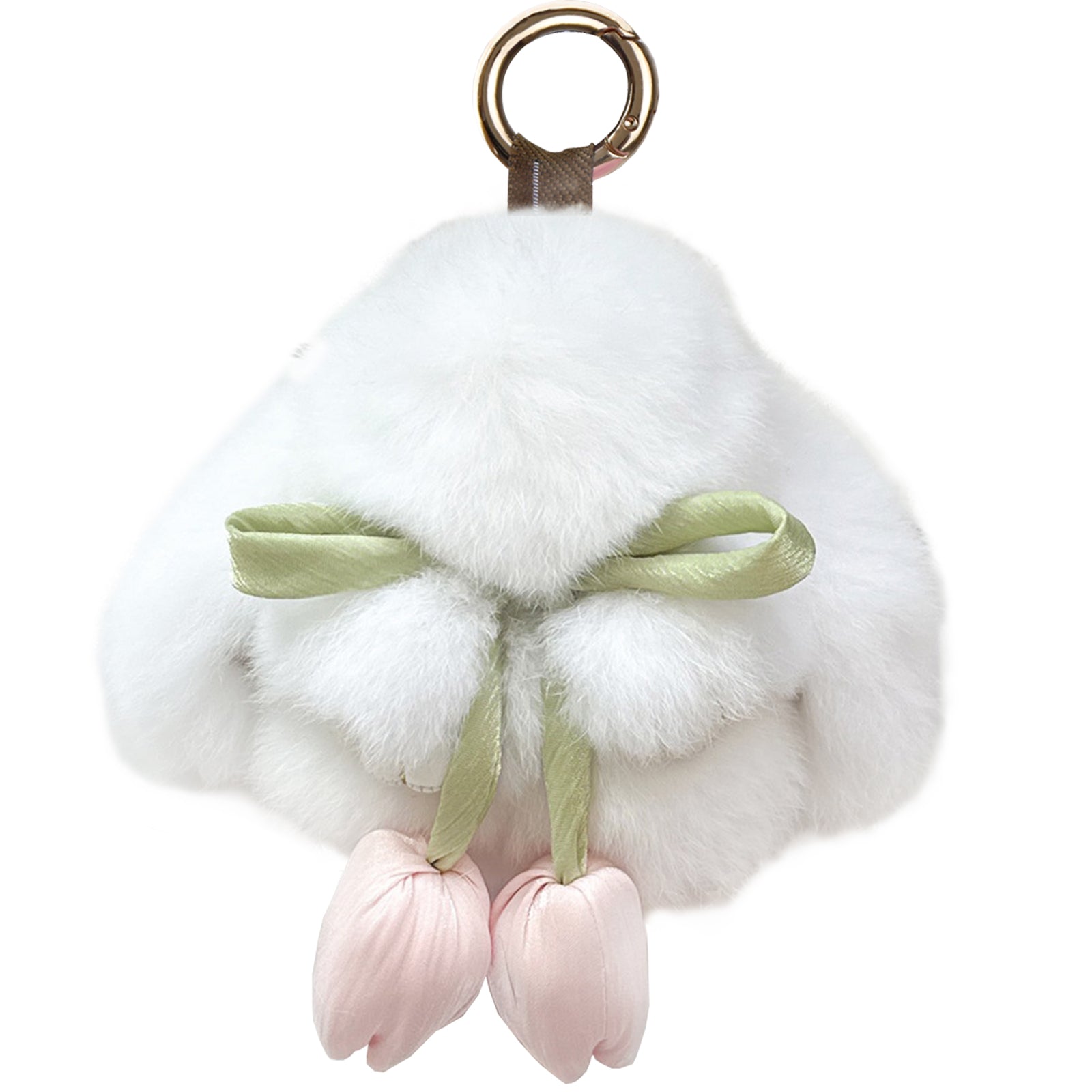 Bunny Lulu Keychain with Tin & Bag Soft Cute Plush Fluffy Tulip Bunnylulu Keychain with Optional Tin and Bag