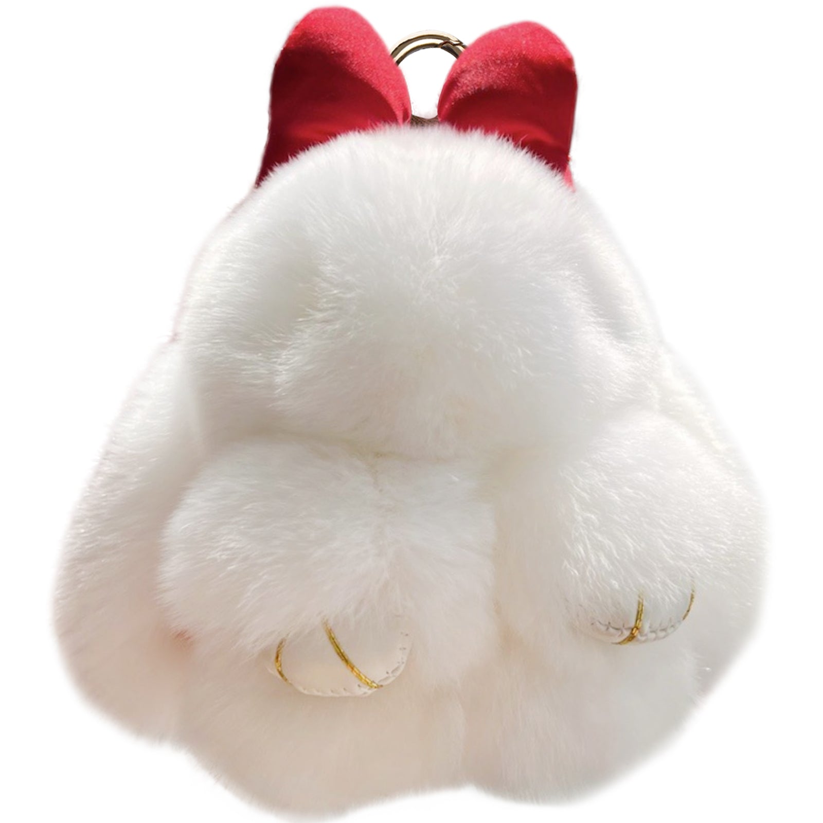 Bunny Lulu Keychain with Tin & Bag Rabbit Fur Bunny Lulu Keychain With Bow for Women Cute Soft Plush Accessory