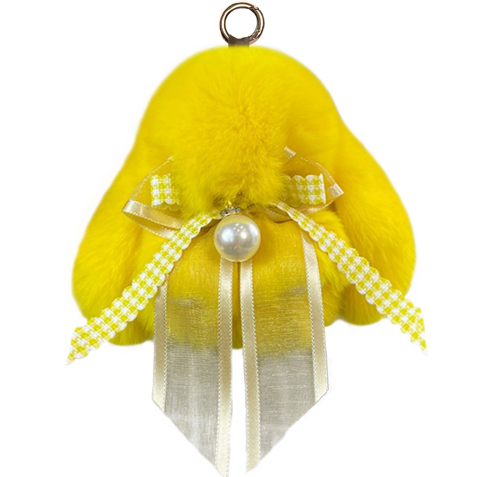 Bunny Lulu Keychain with Tin & Bag Soft Plush Bunny Keychian with Pearl Bow Key Accessory Ideal Choice for Birthday Anniversary & Holiday