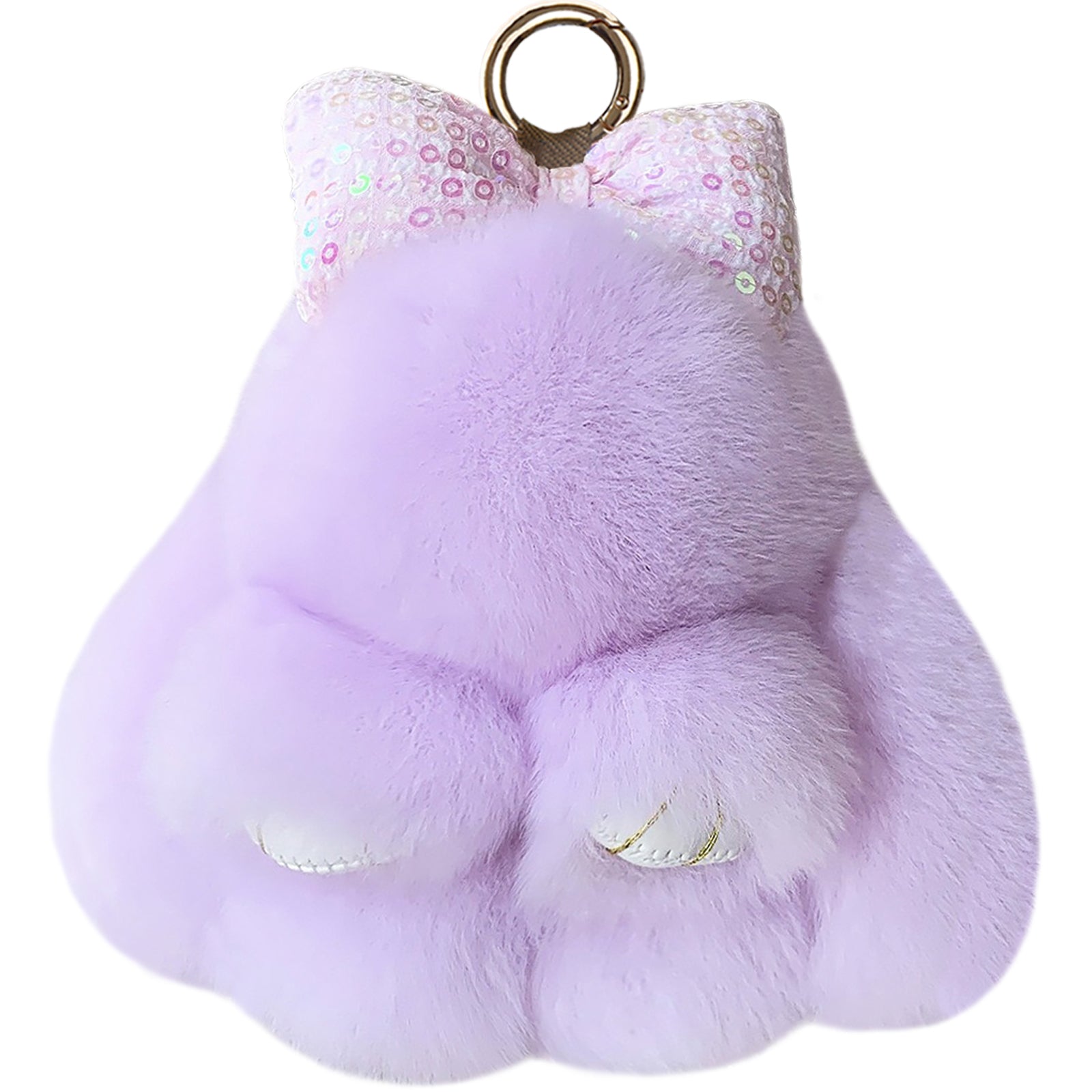 Bunny Lulu Keychain with Bow & Pearl or Sequins Accent Cute Plush Soft Handmade Bunny Keychain for Bags Keys Purses