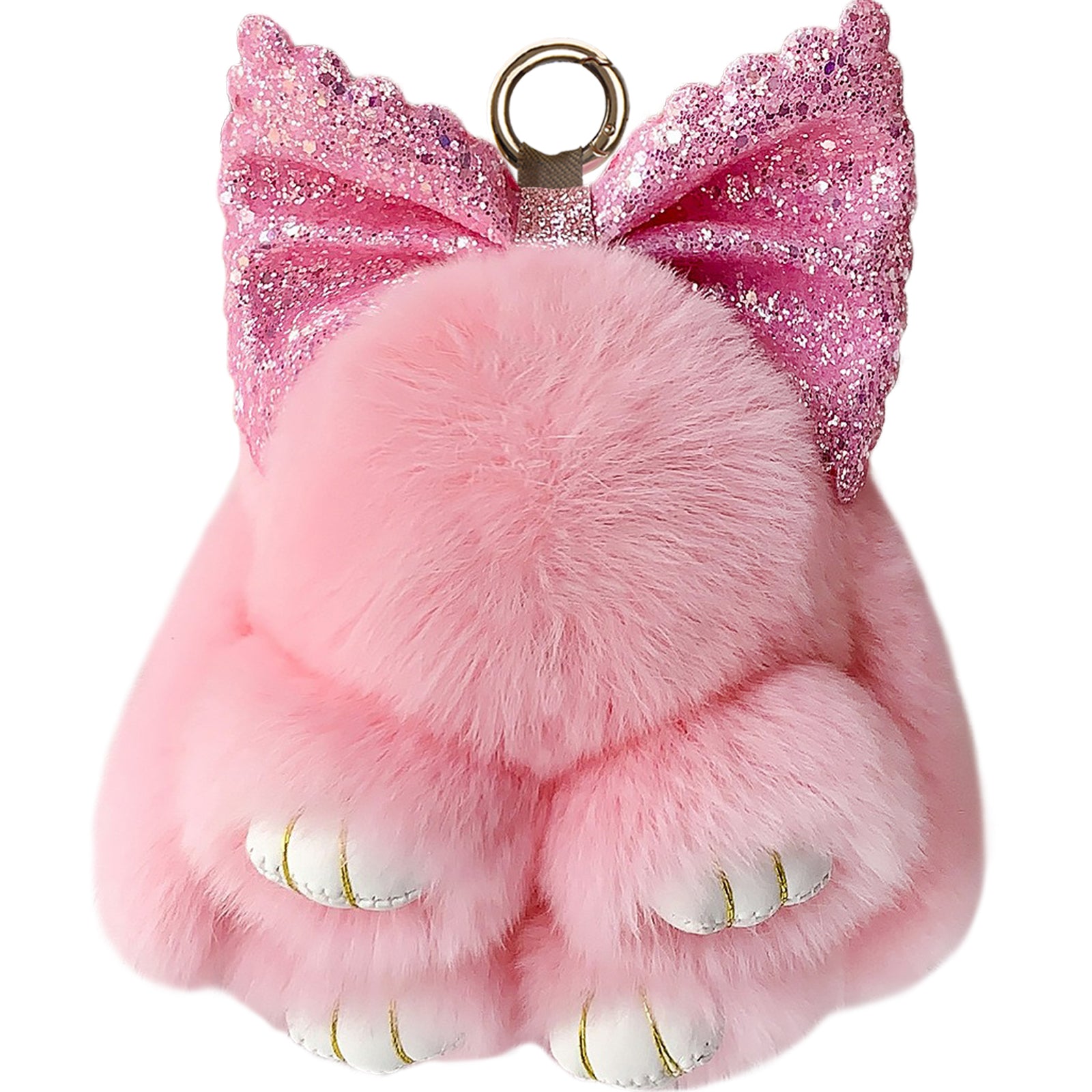 Bunny Lulu Keychain with Sparkly Bow Adorable Cute Stylish Plush Bunny Charm, Ideal for Bags Backpacks Keys & Gifts