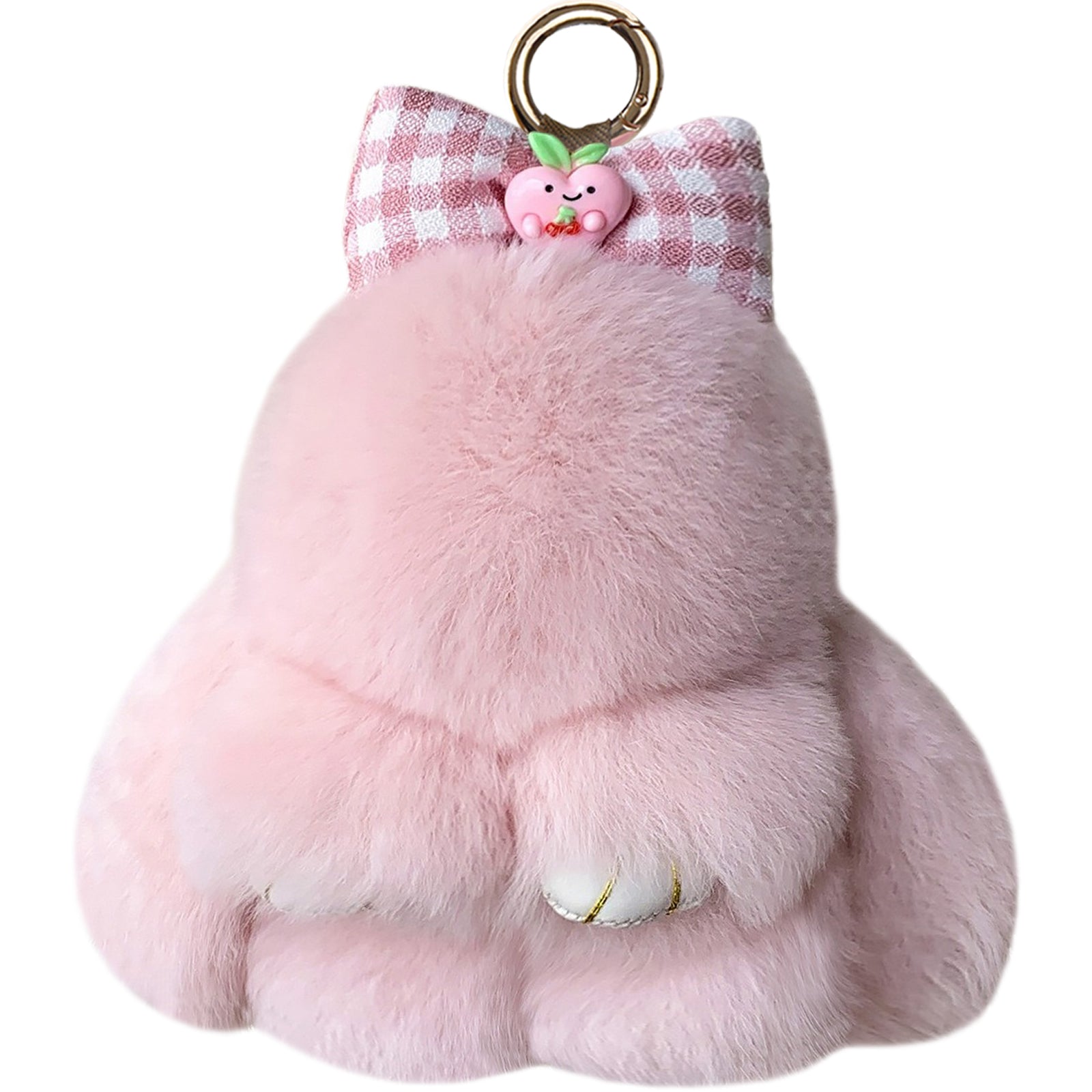 Bunny Lulu Keychain with Bear Decor Bow Cute Soft Handmade Plush Bunny Keychain Charm Ideal Gift for Women