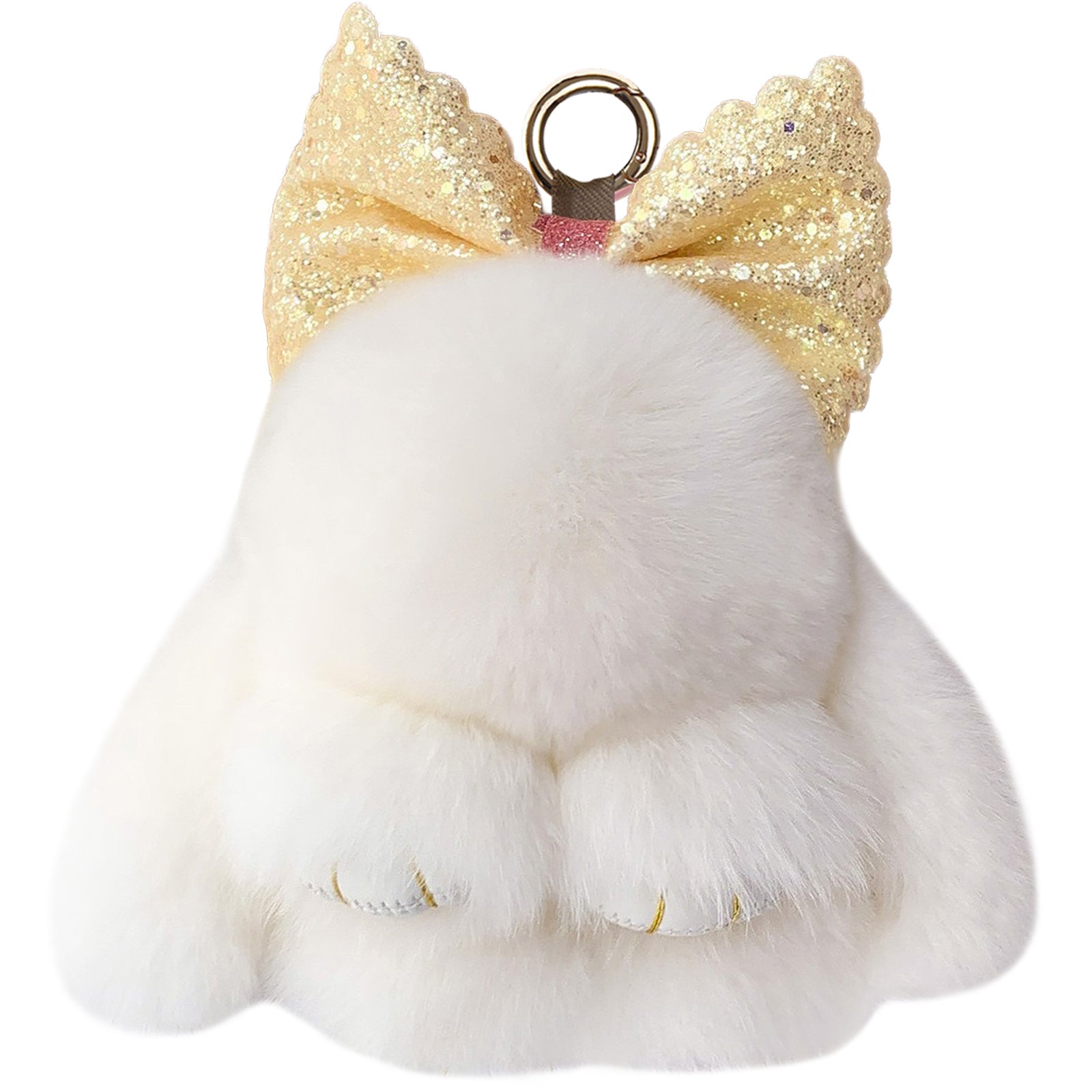 Bunny Lulu Keychain with Sparkly Bow Adorable Cute Stylish Plush Bunny Charm, Ideal for Bags Backpacks Keys & Gifts